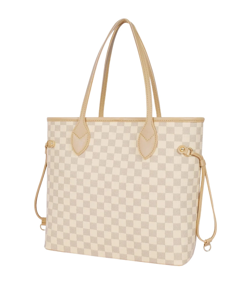 Off White checkered neverfull tote bag