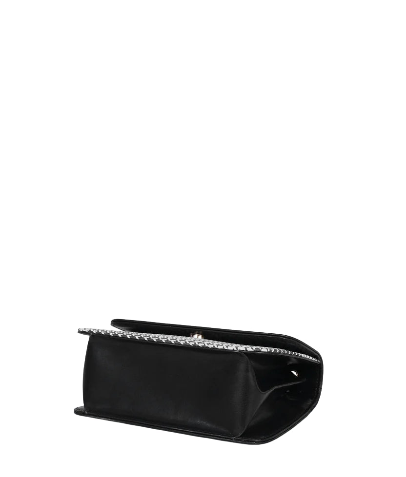 Black houndstooth chain cross-body bag