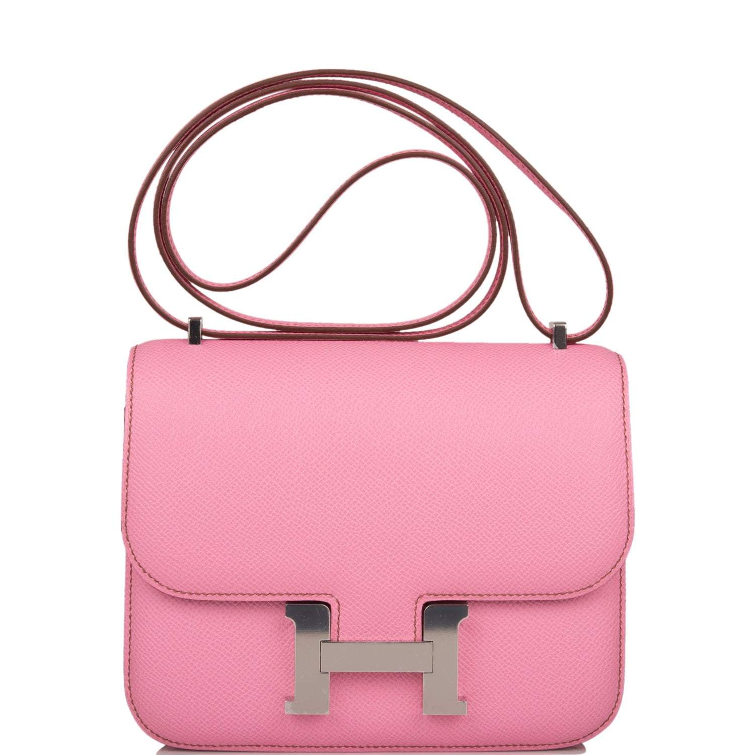 Hermes Mini Constance 18 Bubblegum 5P Epsom Palladium Hardware