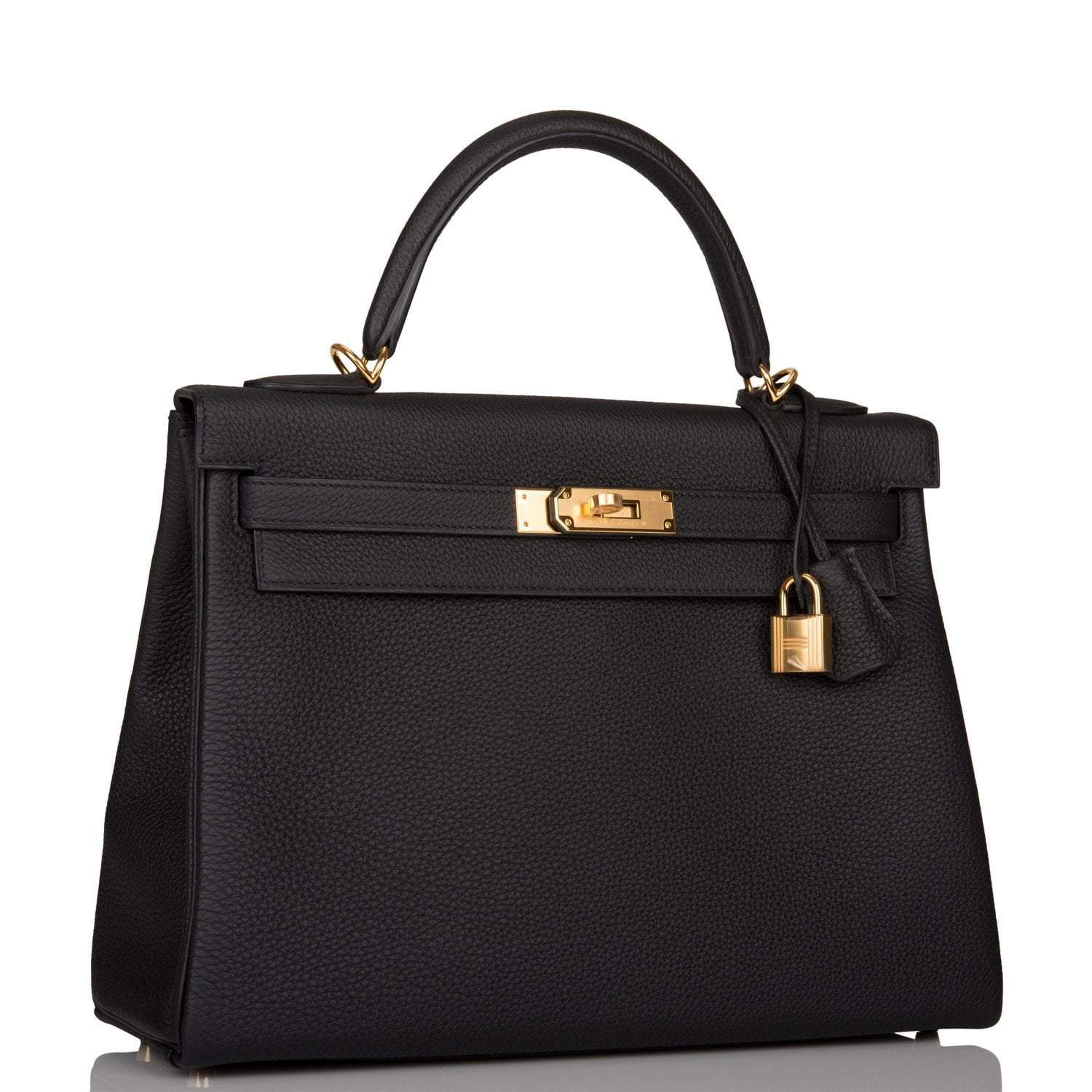 Hermes Kelly Retourne 32cm Black Togo Gold Hardware