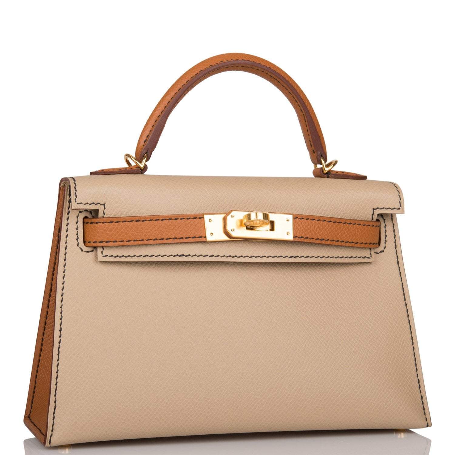 Hermes Kelly Sellier 20 Trench and Gold Epsom Gold Hardware