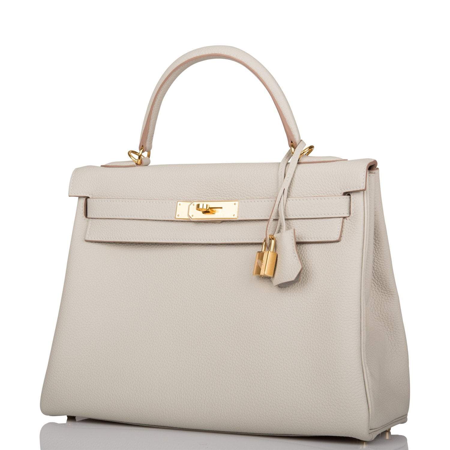 Hermes Kelly Retourne 32 Gris Perle Togo Gold Hardware