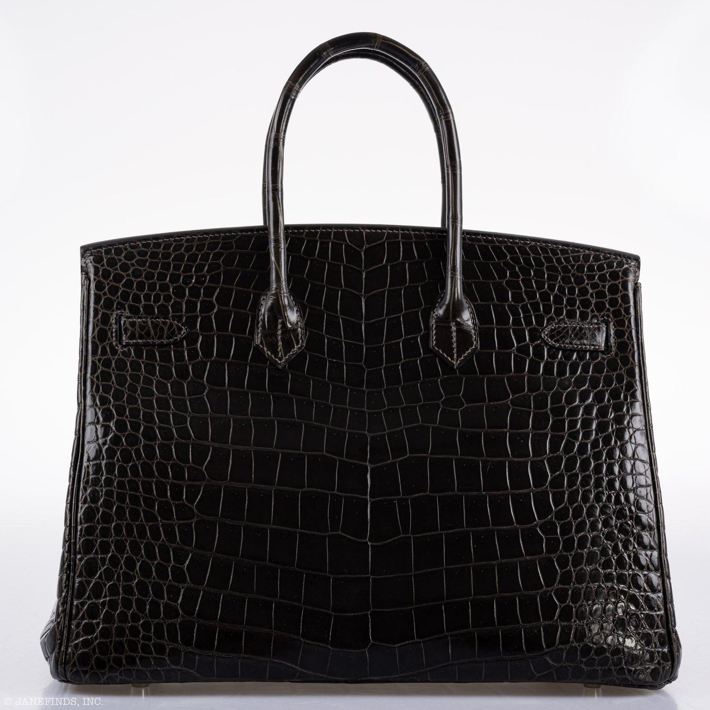 Hermes Birkin 35 Graphite Porosus Crocodile with Palladium Hardware