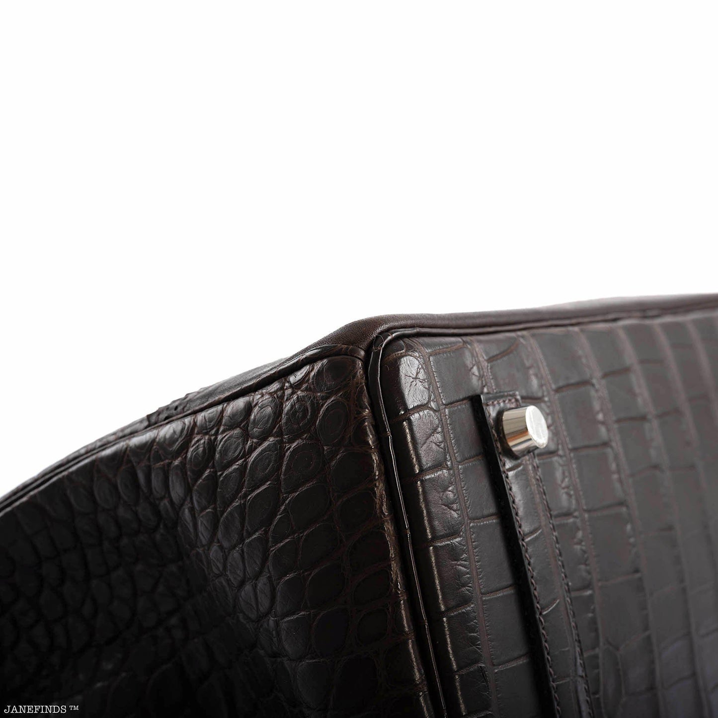 Hermes Ghillies Birkin 35 Matte Ebene Alligator & Swift with Palladium Hardware