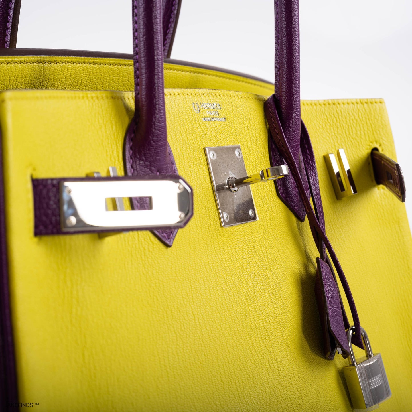 Hermes HSS Birkin 30 Lime & Anemone Chevre leather Gold Hardware