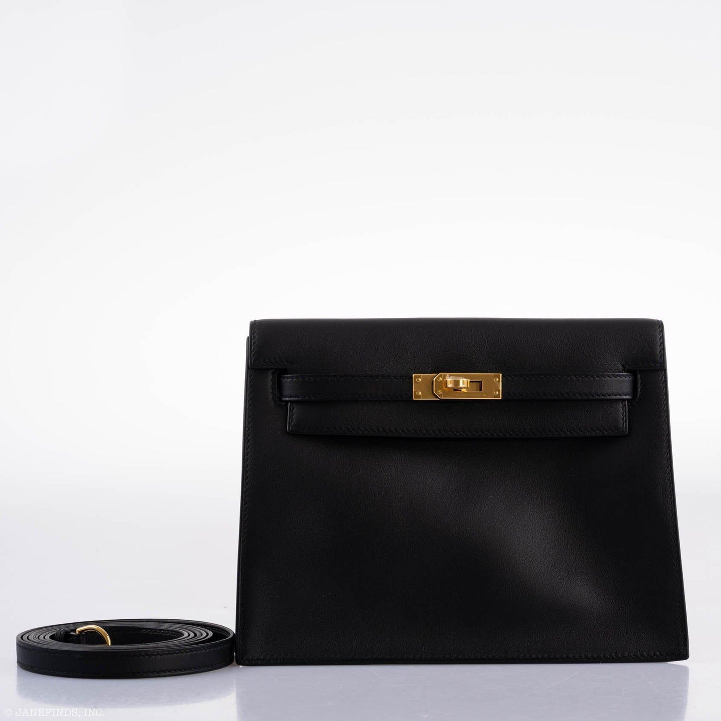 Hermes Kelly Danse II Black Swift with Gold Hardware