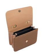 Marella Beige houndstooth chain cross-body bag