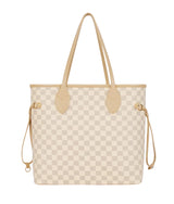 Marella Off-white checkered neverfull tote bag
