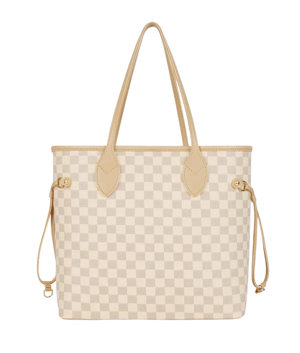 Marella Off-white checkered neverfull tote bag