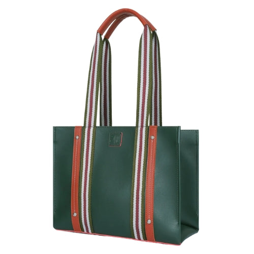 Army green long strap tote bag