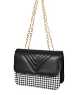 Marella Black houndstooth chain cross-body bag