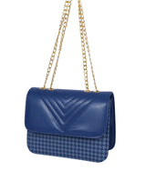 Marella Blue houndstooth chain cross-body bag