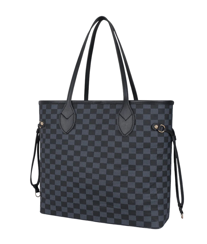 Marella Black checkered neverfull tote bag
