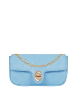 Marella Sky blue quilted small shoulder bag with chain