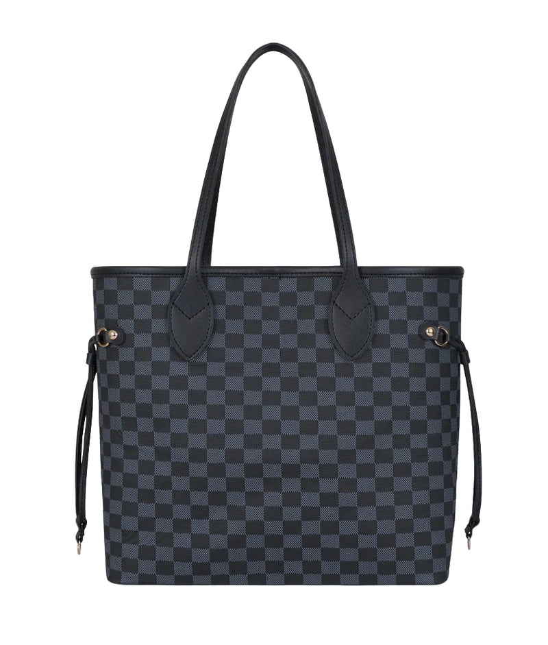 Marella Black checkered neverfull tote bag