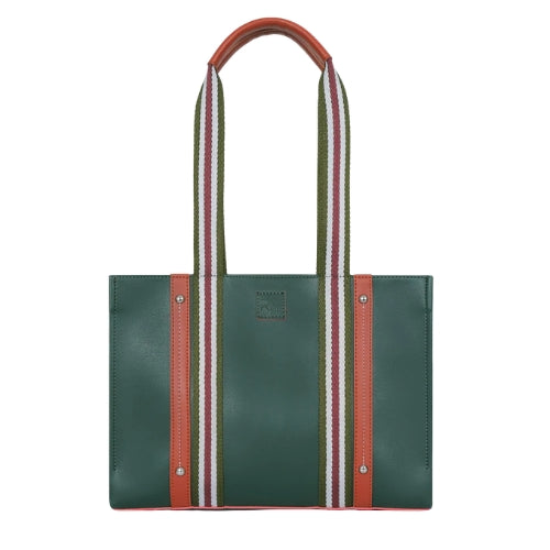 Army green long strap tote bag