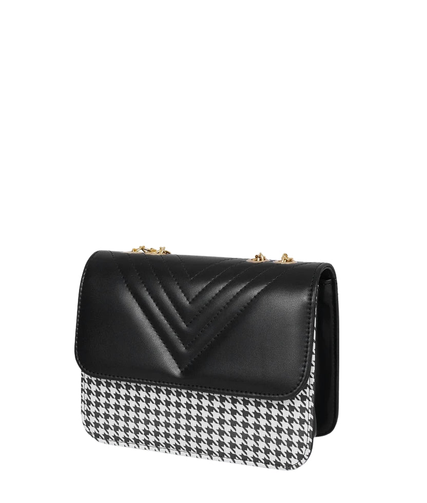 Marella Black houndstooth chain cross-body bag