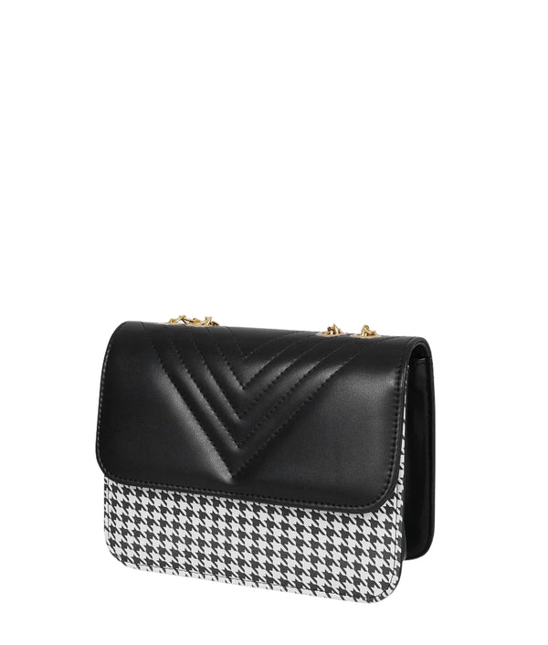 Marella Black houndstooth chain cross-body bag