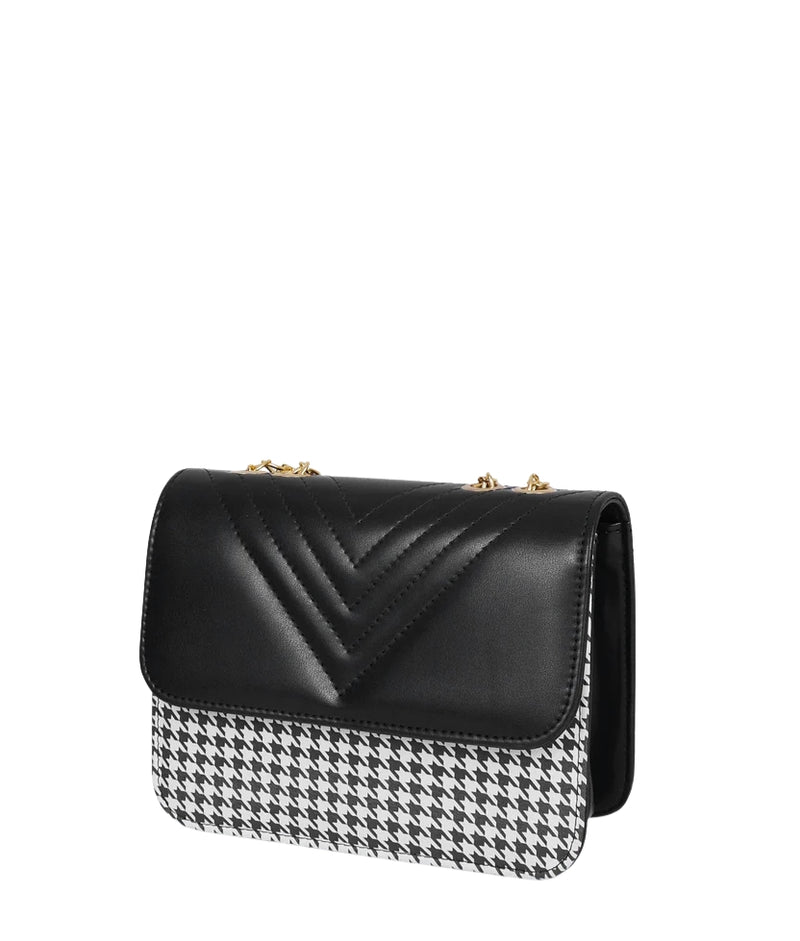 Marella Black houndstooth chain cross-body bag