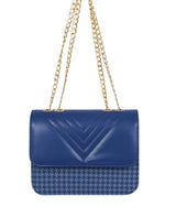 Marella Blue houndstooth chain cross-body bag