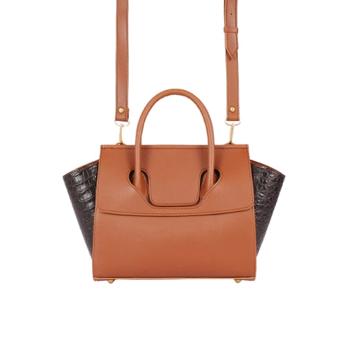 Brown trapeze handbag