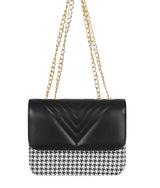 Marella Black houndstooth chain cross-body bag