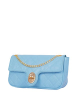 Marella Sky blue quilted small shoulder bag with chain