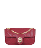 Marella Maroon quilted small shoulder bag with chain