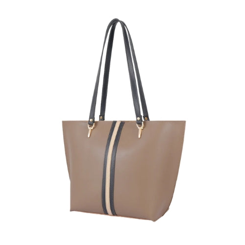 Coffee centre-stripe tote bag