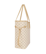 Marella Off-white checkered neverfull tote bag