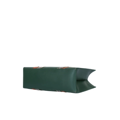 Army green long strap tote bag