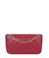 Marella Maroon quilted small shoulder bag with chain