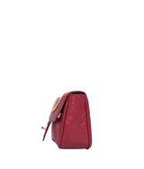 Marella Maroon quilted small shoulder bag with chain