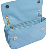 Marella Sky blue quilted small shoulder bag with chain