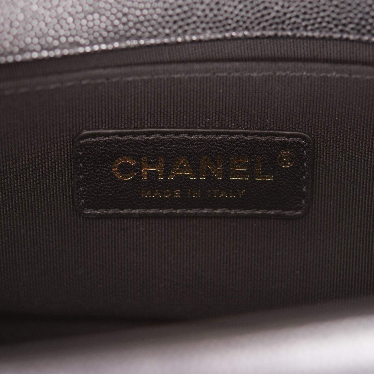 Chanel Small Boy Bag Black Caviar Antique Gold Hardware