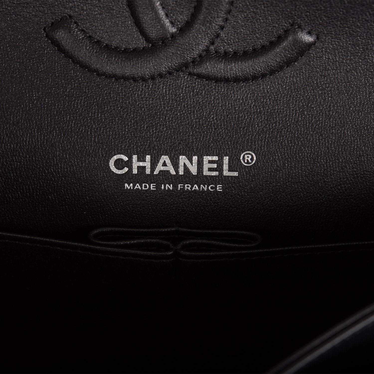 Chanel Medium Classic Double Flap Bag SO Black Lambskin Quilted Black Hardware