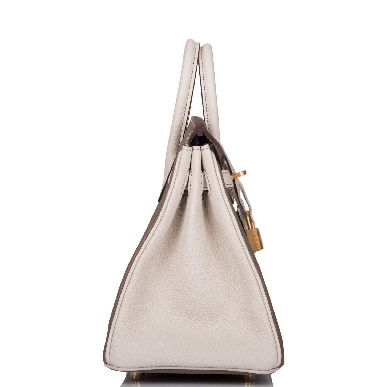 Hermes Birkin 25 Etoupe and Craie Togo Brushed Gold Hardware