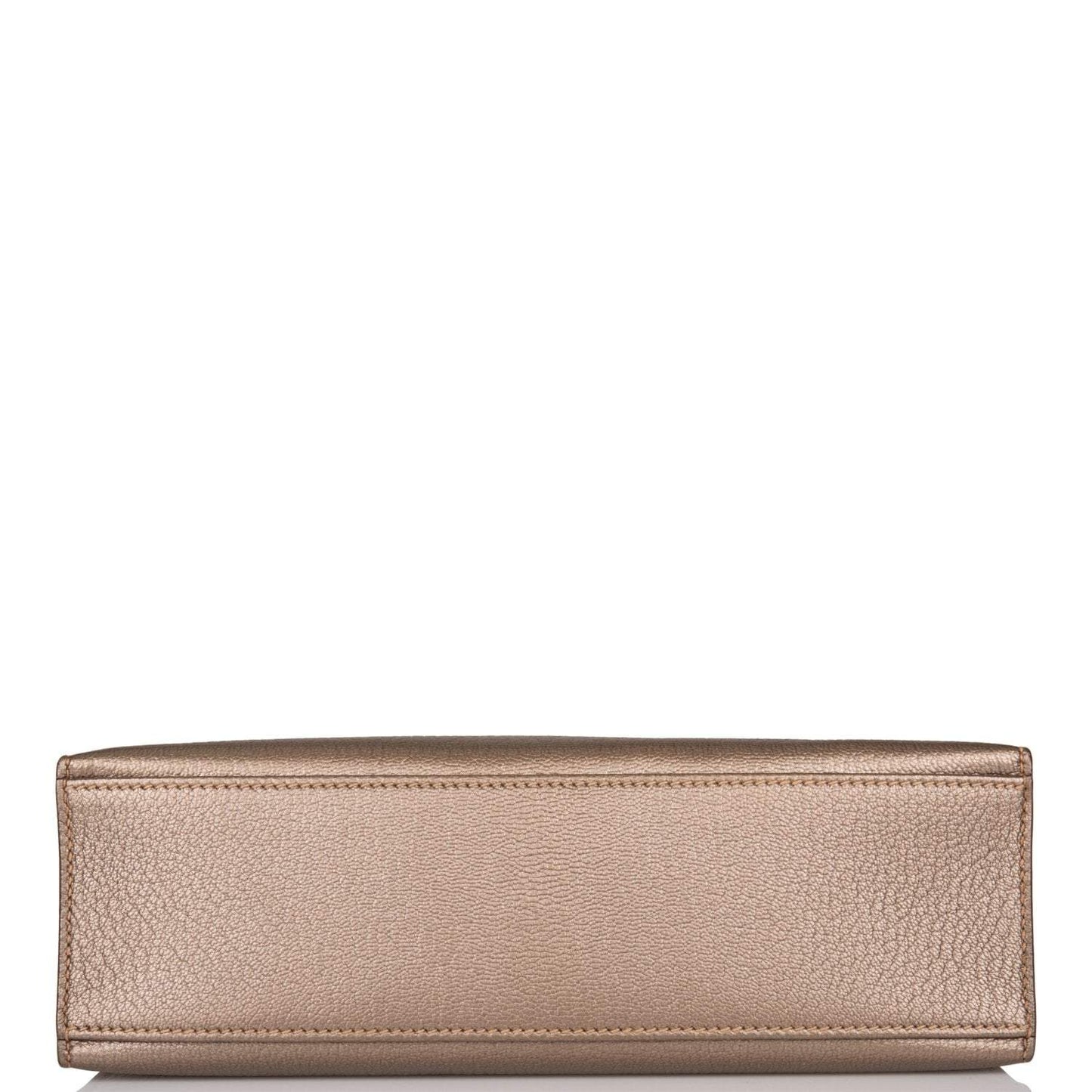 Vintage Hermes Kelly Pochette Bronze Chèvre Ruthenium Hardware