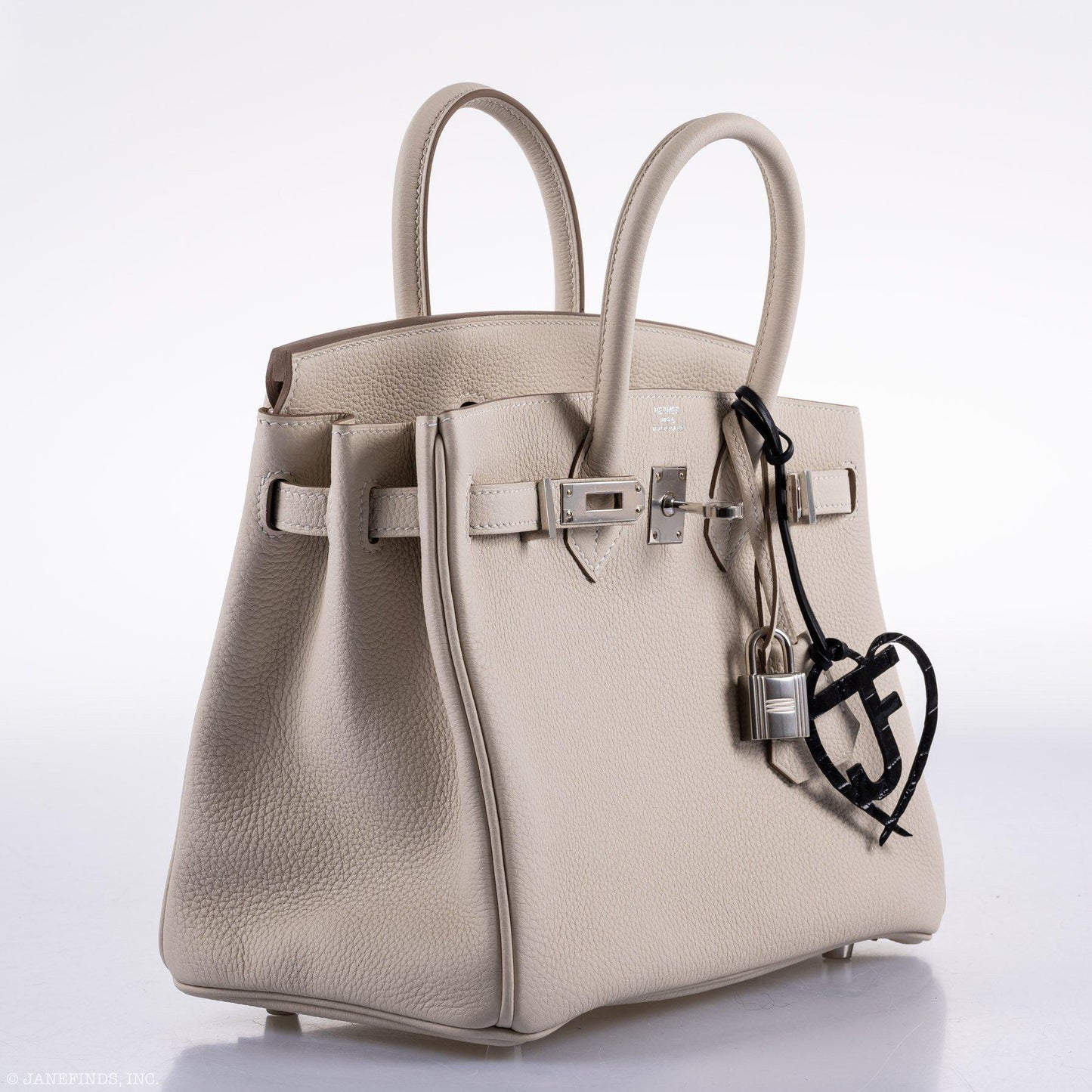 Hermes Birkin 25 Craie Togo Palladium Hardware