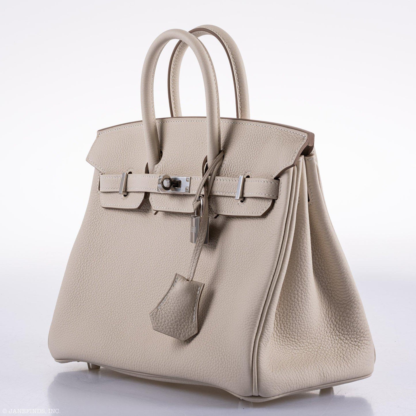 Hermes Birkin 25 Craie Togo Palladium Hardware