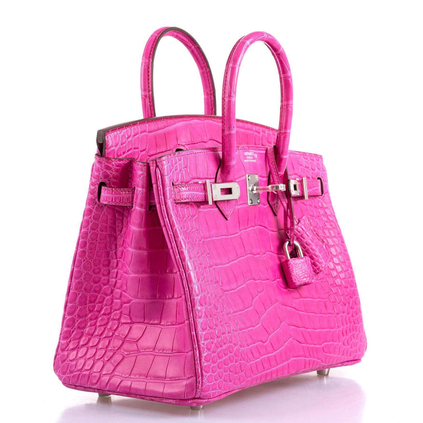 Hermes Birkin 25 Rose Shocking Matte Alligator Palladium Hardware