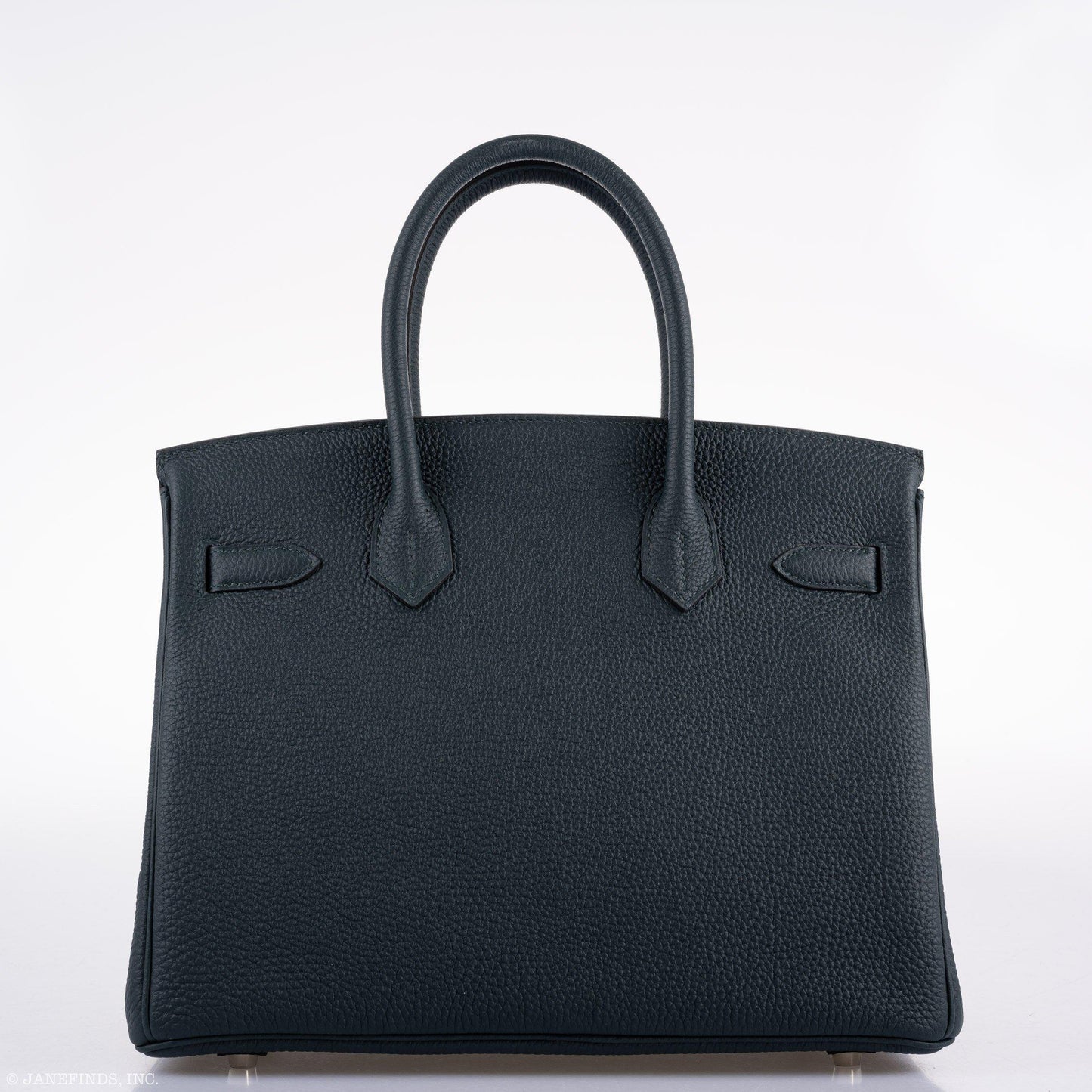 Hermes Birkin 30 Officier Vert Cyprès Togo & Bleu Zellige Stripe & Lining Palladium Hardware