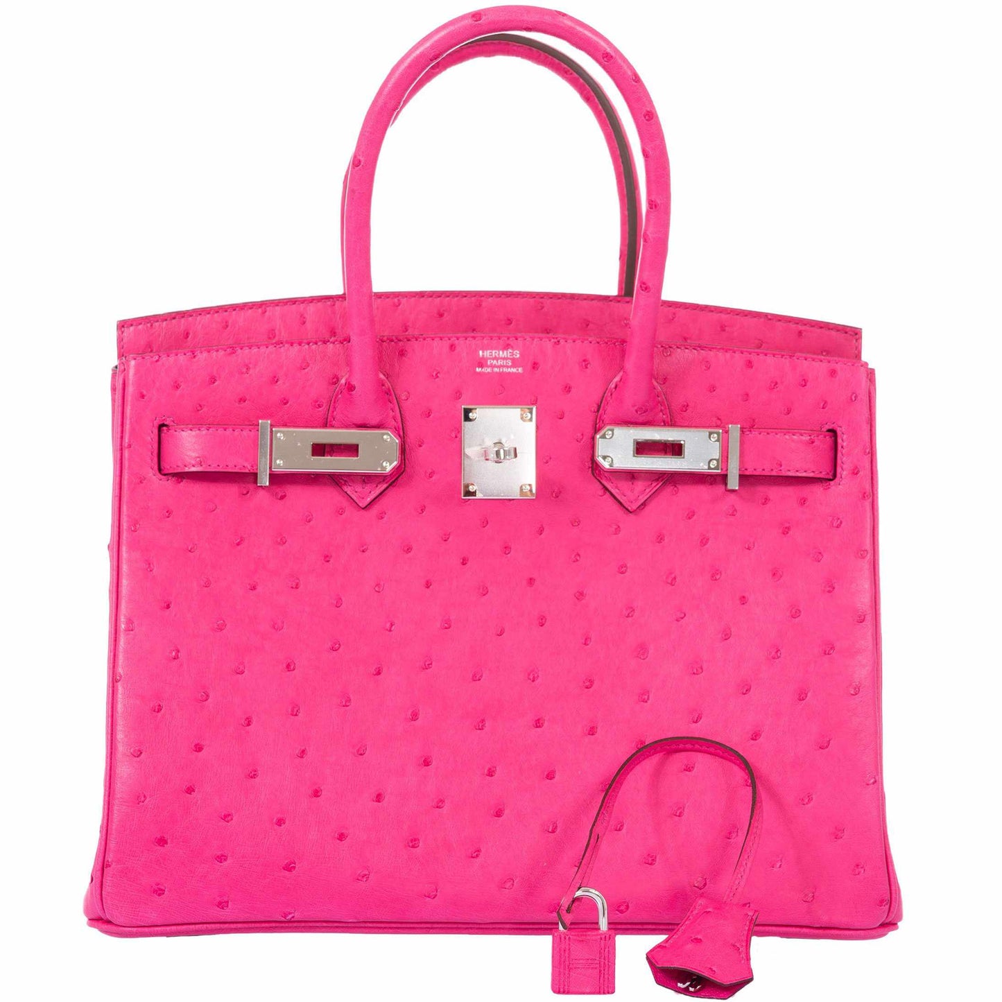 Hermes Birkin 30 Rose Tyrien Ostrich Palladium Hardware