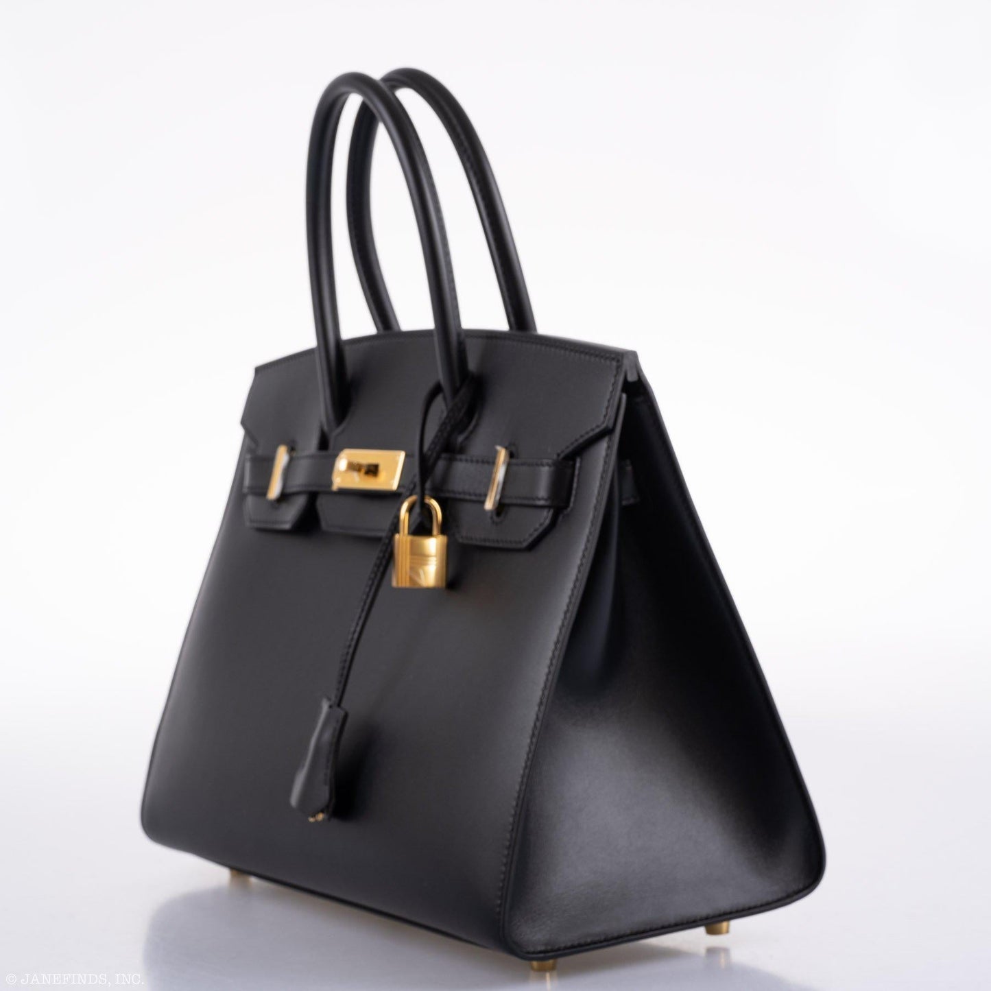 Hermes Birkin 30 Sellier Black Veau Monsieur Leather Gold Hardware