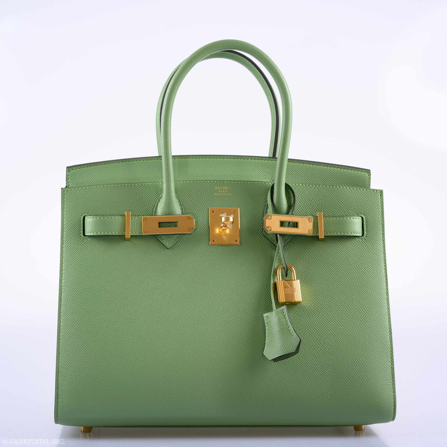 Hermes Birkin 30 Sellier Vert Criquet Madame Grain Gold Hardware