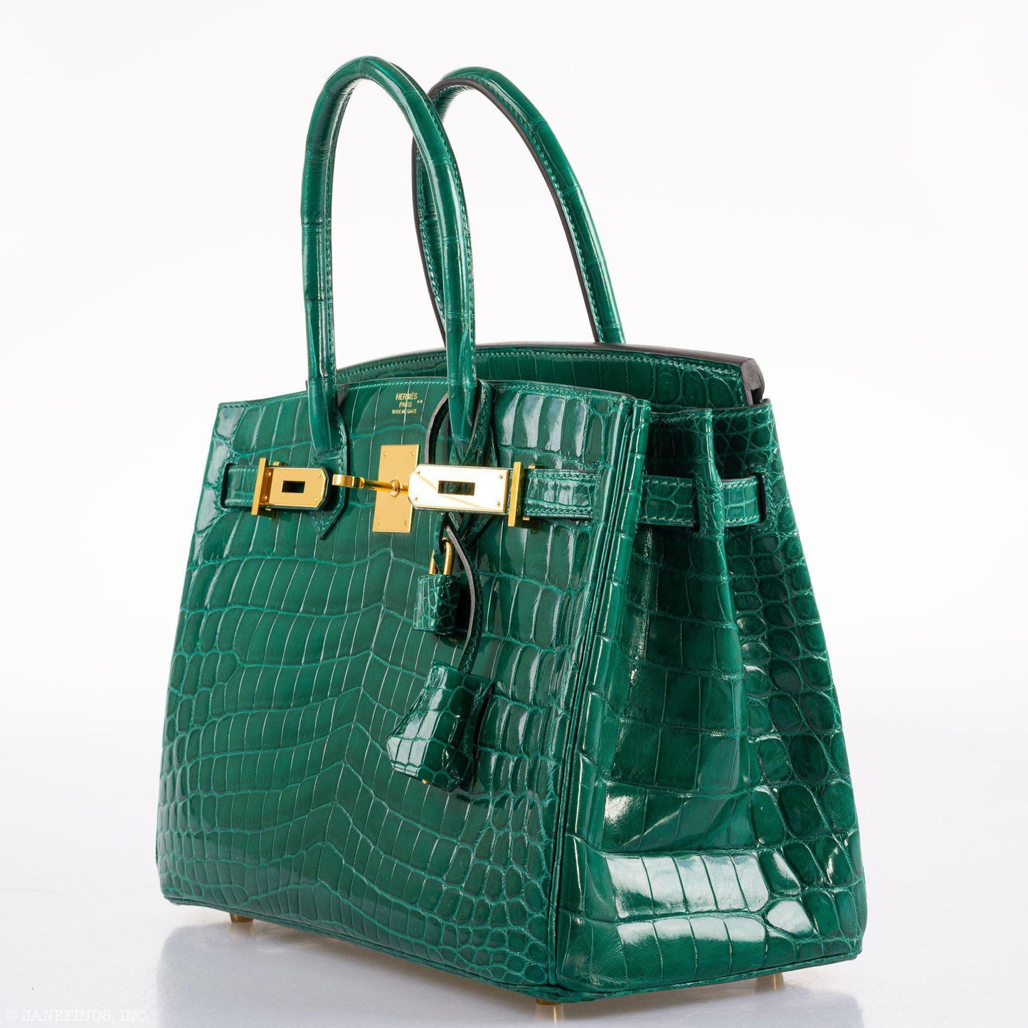 Hermes Birkin 30 Vert Emerald Niloticus Crocodile Gold Hardware