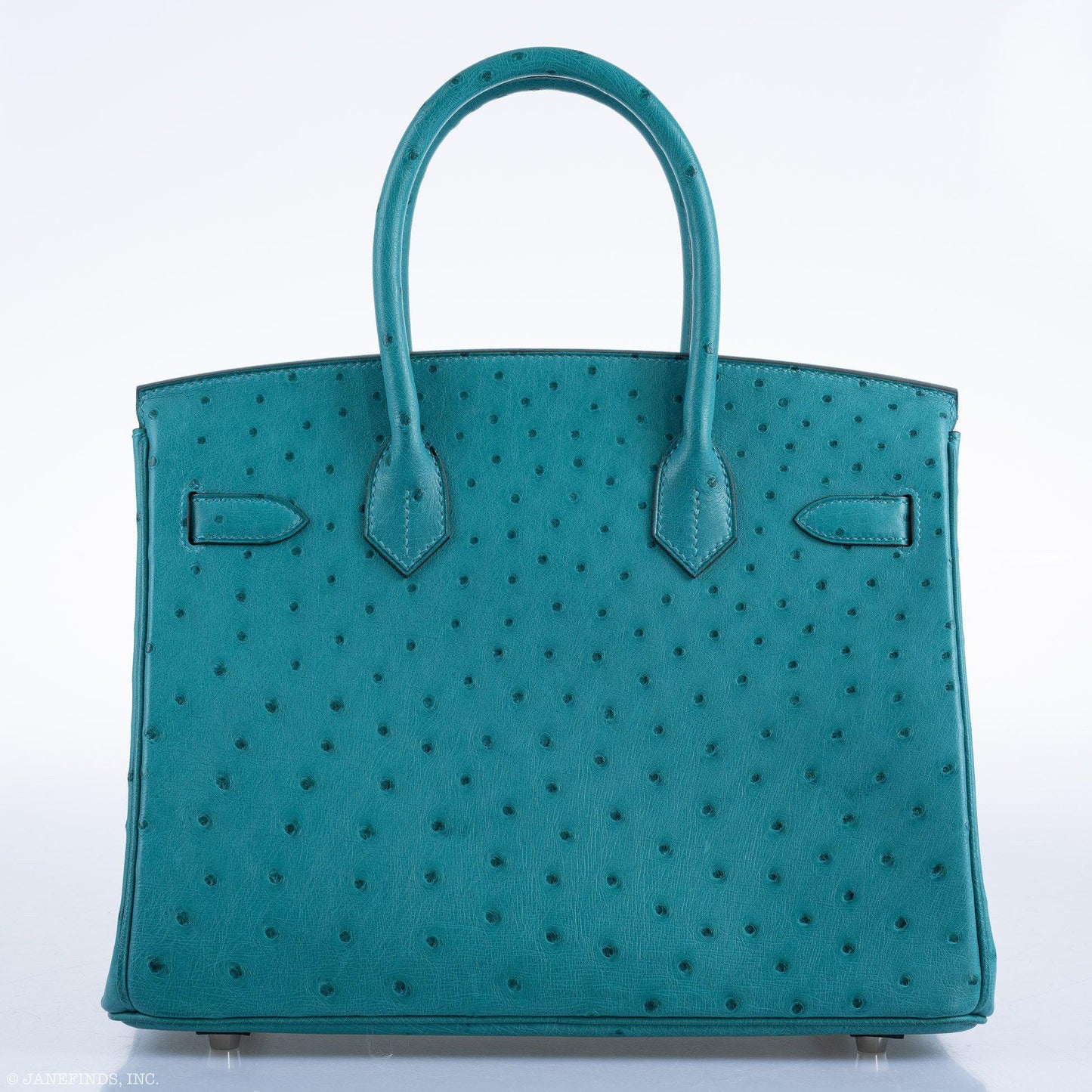 Hermes Birkin 30 Vert Verone Ostrich Palladium Hardware