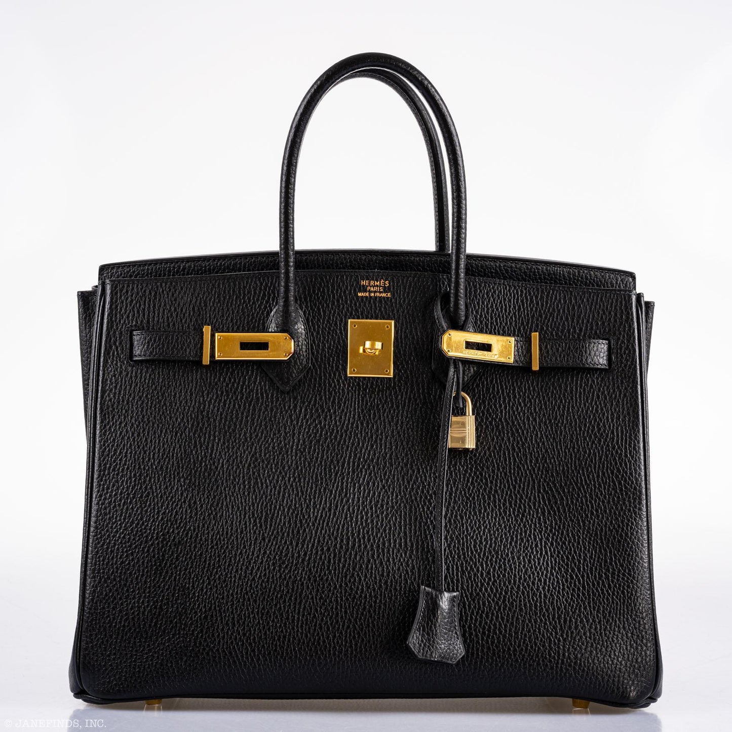 Hermes Birkin 35 Black Ardennes Gold Hardware