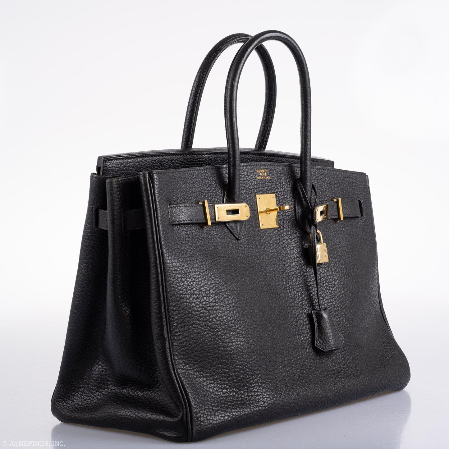 Hermes Birkin 35 Black Ardennes Leather Gold Hardware