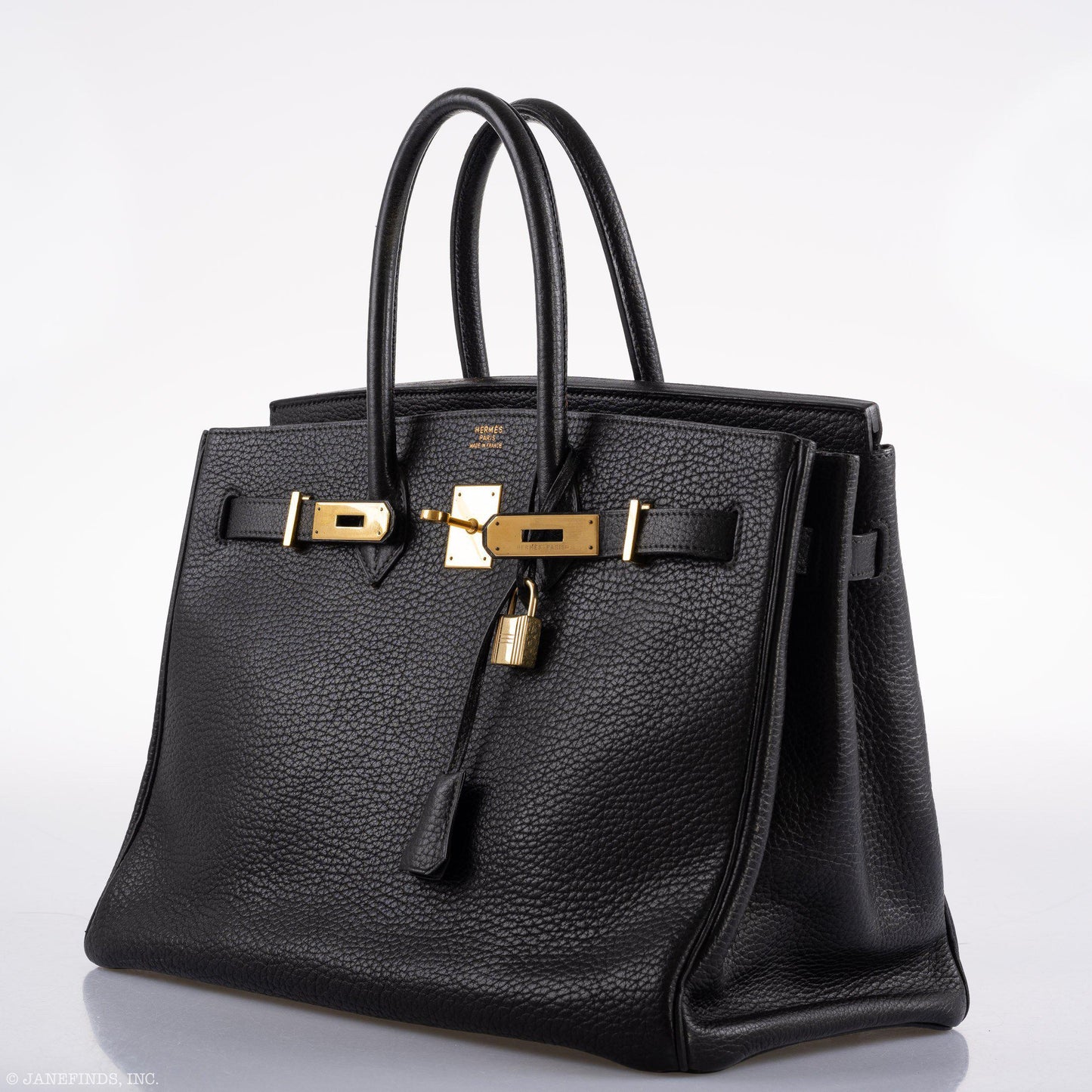 Hermes Birkin 35 Black Ardennes Leather Gold Hardware